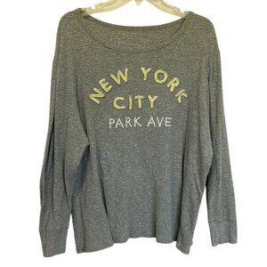 Old Navy Gray Waffle Long Sleeve Jersey Top